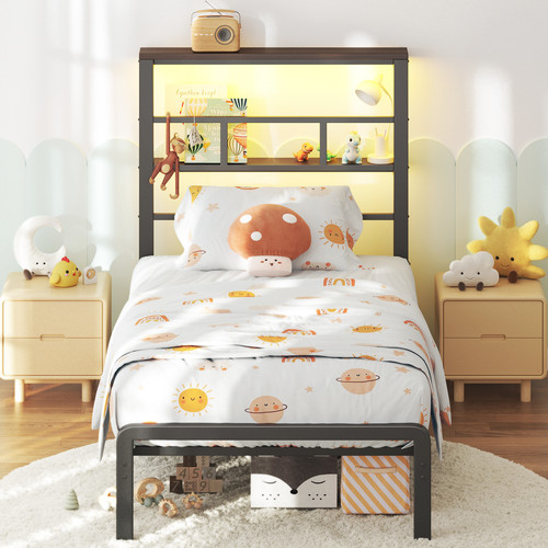 Metallbett 90x190cm mit led - mit,